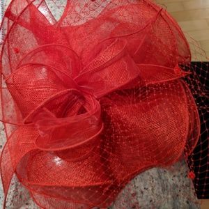 Red derby hat fascinator